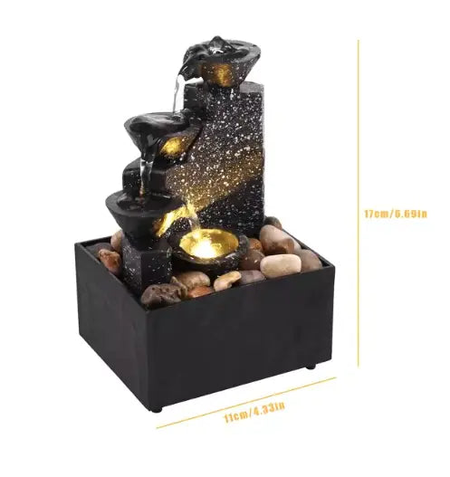 Desktop Circulating Waterfall Decor | Tranquil Tabletop Fountain