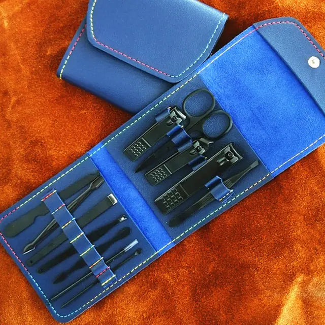 Nail Clippers Tool Set | Stainless Steel Precision Grooming Kit with Foldable Bag