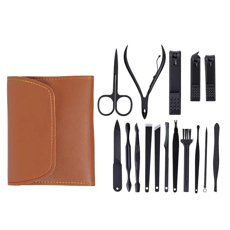 Nail Clippers Tool Set | Stainless Steel Precision Grooming Kit with Foldable Bag