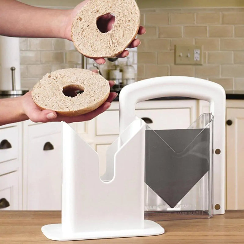 Manual Bagel Bread Slicer | Safe & Precise Cutting Tool