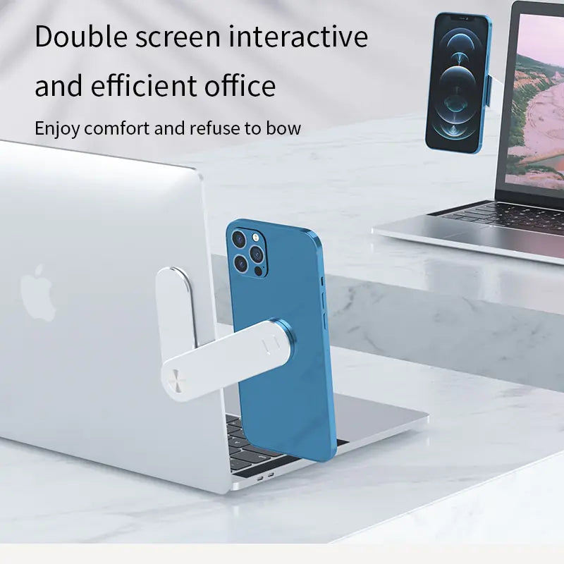 Aluminum Alloy Magnetic Phone & Laptop Bracket | Compact & Adjustable