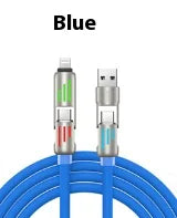 240W 4-in-1 Fast Charging Cable | USB-A, USB-C, Lightning & LED Light