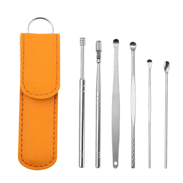 6-Piece Stainless Steel Ear Cleaner Set | Gentle, Durable & Hygienic Earwax Removal