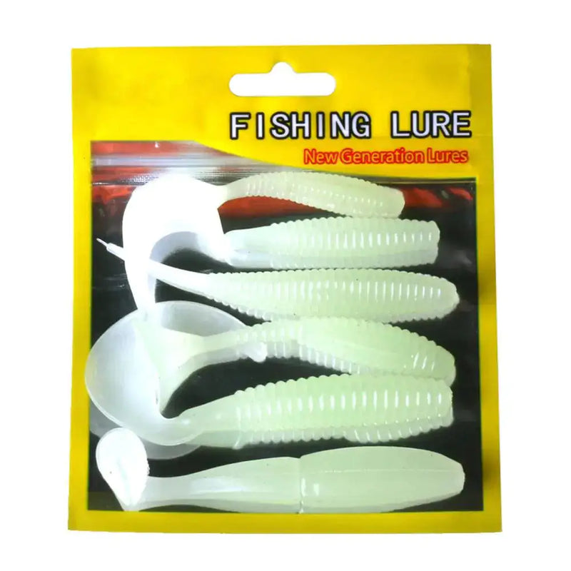 Luminous Soft Lure Grubs | Paddle Tail Design, Durable Silicone & Versatile Fishing Bait