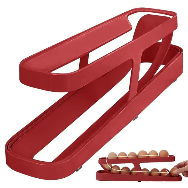 Automatic Scrolling Egg Rack Holder | Space-Saving & Convenient