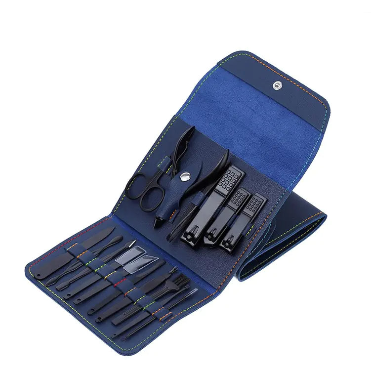 Nail Clippers Tool Set | Stainless Steel Precision Grooming Kit with Foldable Bag